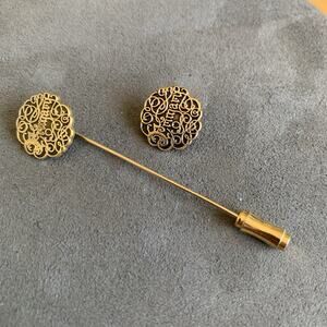 Vtg LDS Church Primary School Lapel Stick Pin Shirt Pin Gold Fill Plate 10k 23k
